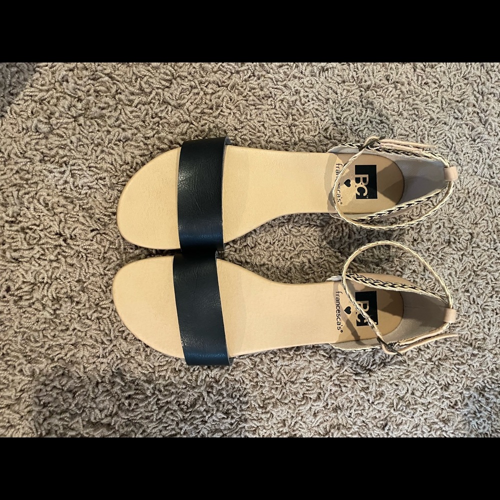 Francesca’s sandal, braided strap